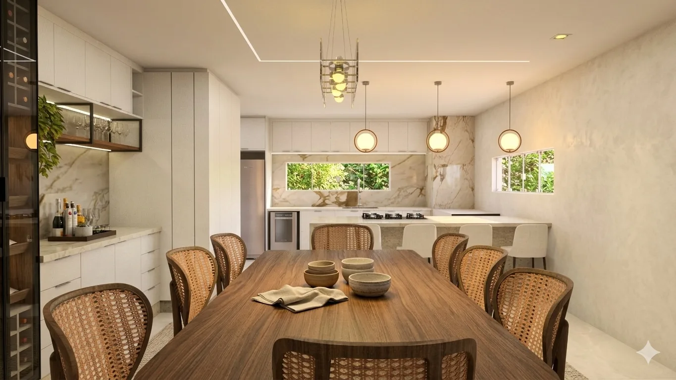 Cozinha e sala de jantar planejadas pela Imperial Planejados Porto Belo